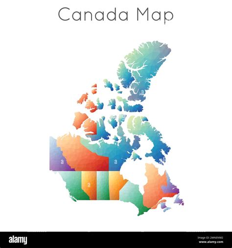 Low Poly Map Of Canada Canada Geometric Polygonal Mosaic Style Map