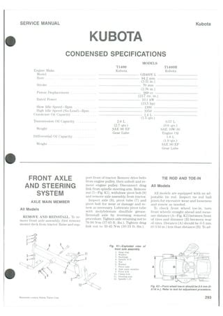 Kubota T Lawn Tractor Service Repair Manual Pdf