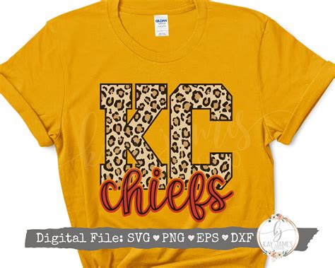 Kc Chiefs Leopard Print Svg Digital Cut File Etsy