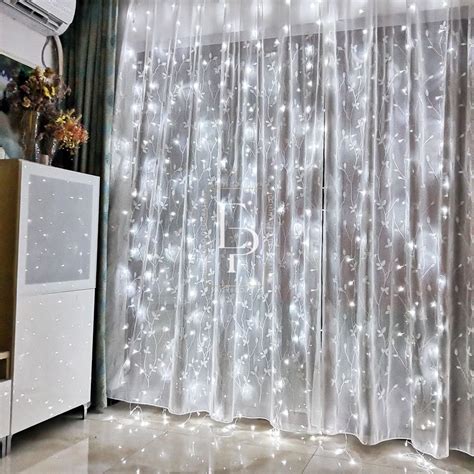 Cortina De Luz 300 Leds 3x2m Branco Frio Ou Branco Quente Fio Branco