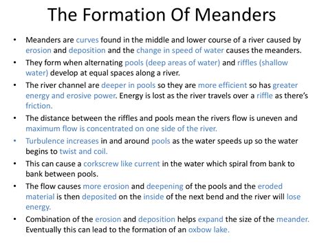 The Formation Of Meanders