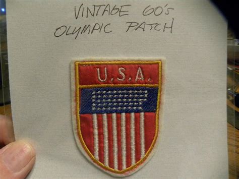 Vintage USA Olympic Team Olympics Games Embroidered Shield Patch MIDCENTURY | #2070948635