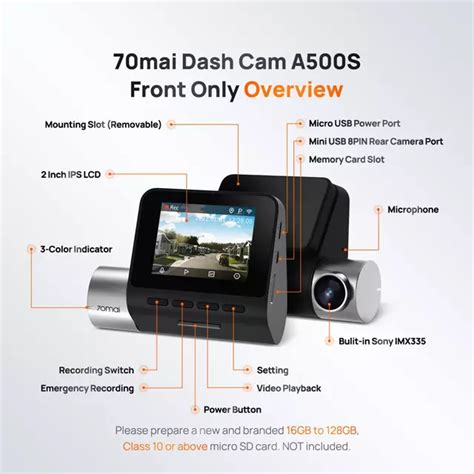 Xiaomi 70mai A500S Dash Cam Pro Plus Rear Cam Set