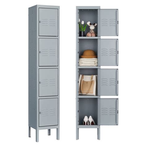 Miiiko 4 Tier Metal Locker Steel Employees Lockers For Office Metal