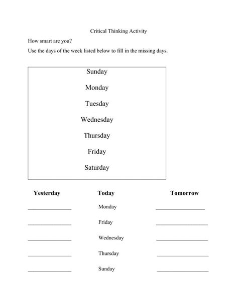 85 Critical Thinking Worksheets That Are Fun For Kids Worksheets Library