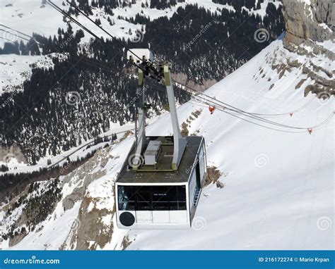 The Mountain Cable Car Col Du Pillon Cabane Scex Rouge Glacier 3000