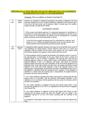 Fillable Online Lasc Appendix Court Specific Rules On Preparation