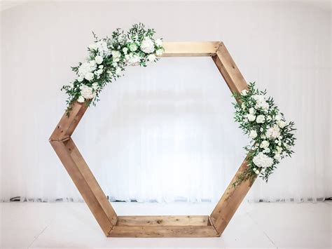 Hexagon Wedding Arch Plans Wedding Arbor Geometric Wedding Etsy