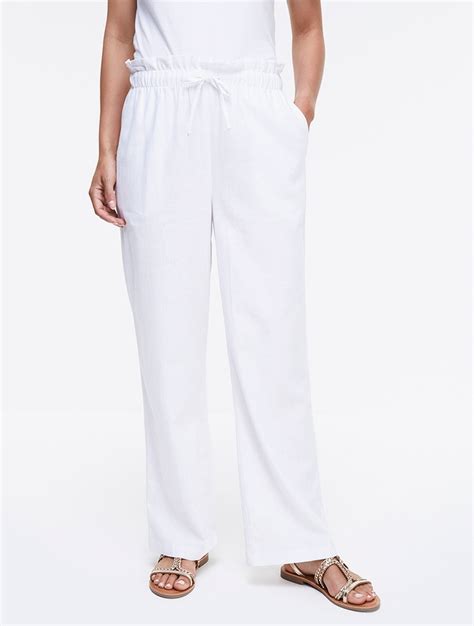 Myrunway Shop Woolworths White Wide Leg Linen Blend Pants For Women