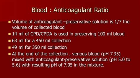 Anticoagulants And Blood Preservatives