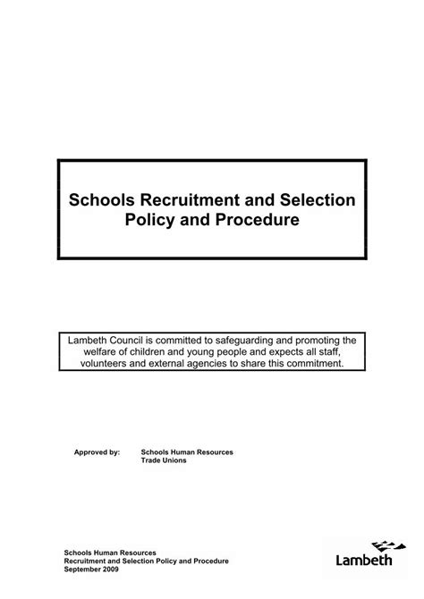 PDF Schools Recruitment And Selection Policy And