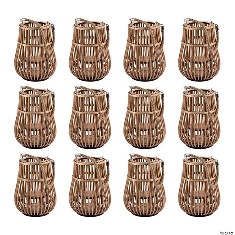 Bulk Rattan Natural Lanterns With Handle 12 Pc Oriental Trading