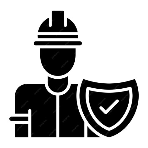 Glifo de segurança do trabalho preto sólido ilustração | Vetor Premium