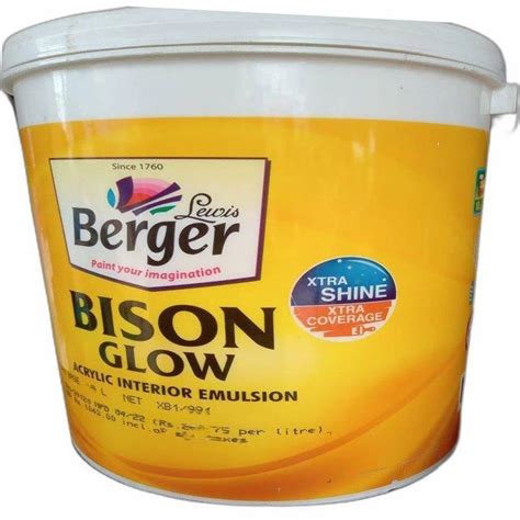 10L Berger Bison Glow Acrylic Interior Emulsion 10 Ltr At Rs 1250