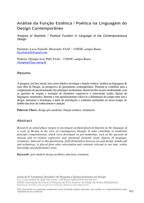 Função Poética Da Linguagem - (PDF) Análise da Função Estética / Poética na Linguagem do Design ...