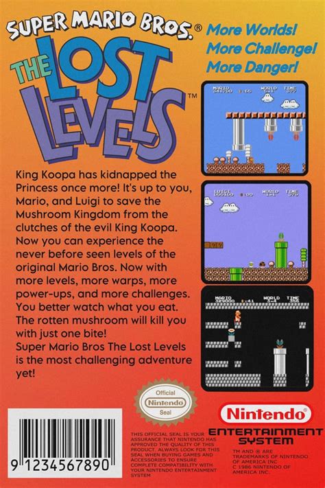 Super Mario Bros The Lost Levels Box Art Rmario