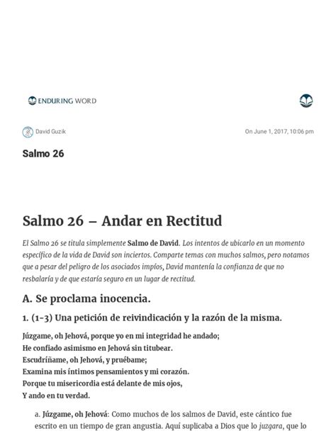 Enduring Word Bible Commentary Salmo 26 Pdf Misericordia Dios