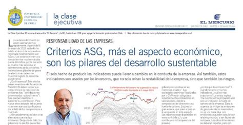 Criterios Asg Y El Aspecto Económico Pilares Del Desarrollo Sustentable