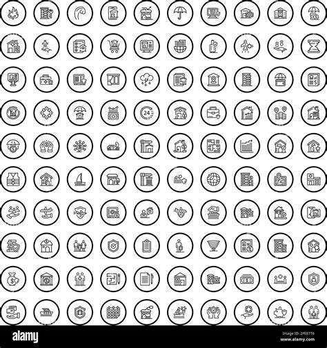 Insurance Icons Set Outline Illustration Of Insurance Icons