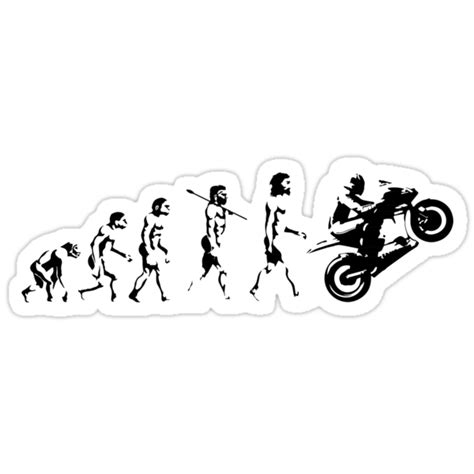 Motorcycle Evolution Bike Wheelie Stickers By Stencil Redbubble