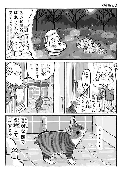 湊文『猫の菊ちゃん』 On Twitter 2ページ猫漫画「冬のお風呂」 猫の菊ちゃん 9gus3mstr1