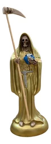 Santa Muerte Dorada Cm Preparada Atrayente De Riqueza Color Dorado