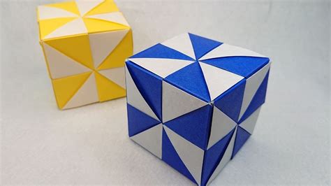 【ユニット折り紙】折り紙の立方体 ミラーキューブのつくり方【modular Origami】mirror Cube／craft Okuya