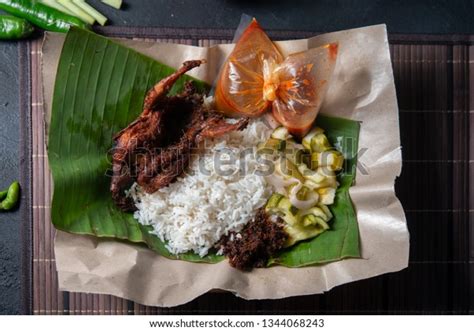 Nasi Lemak Kukus Quail Popular Traditional Stock Photo 1344068243