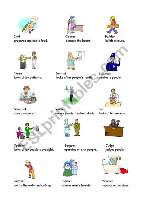 What Do They Do Esl Worksheet By Martinecka