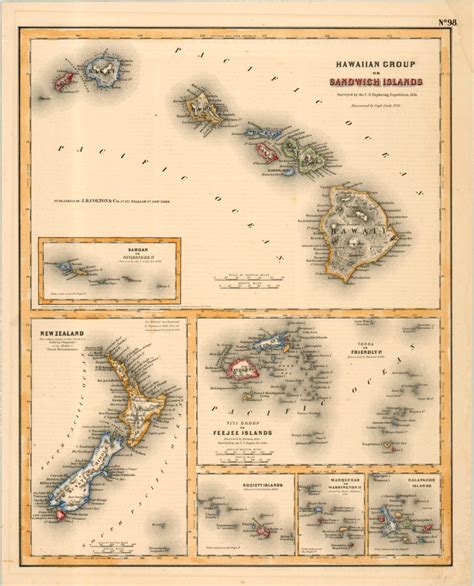 Hawaiian Group Or Sandwich Islands Curtis Wright Maps