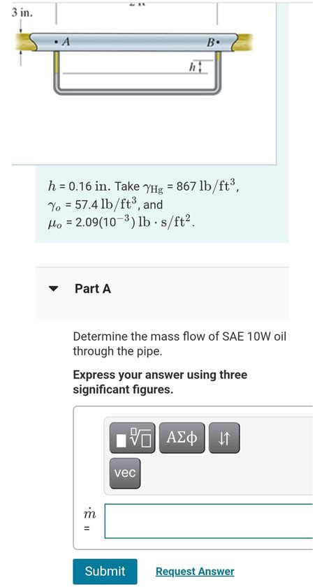 Solved The Mercury Manometer Shown In Reads H 0 16in Take