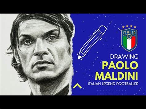 Drawing Paolo Maldini An Italian Legend Footballer Youtube