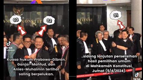 Viral Momen Berpelukan Tim Hukum Ganjar Tim Hukum Prabowo Dan Tim