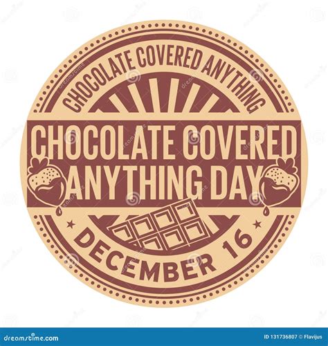 Chocolate Covered Anything Day December 16 Stock Vector Illustration