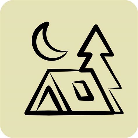 Icono Acampar Adecuado Para Verano Símbolo Mano Dibujado Estilo