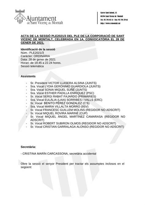 PDF ACTA DE LA SESSIÓ PLE2021 3 DEL PLE DE LA CORPORACIÓ DE