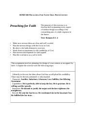 Homi Preaching For Faith And Oral Presentation Samples Docx Homi