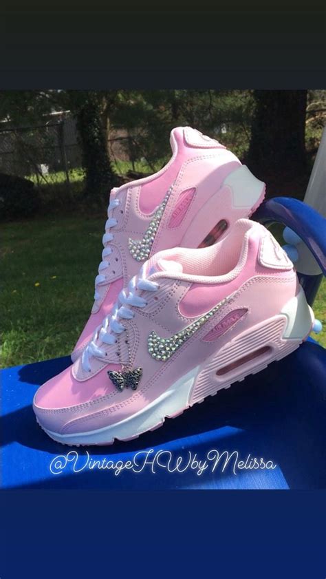 Swarvoski Crystal Jeweled Air Max Pink Foam Bling Sneakers Air