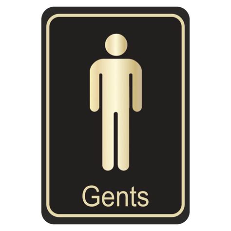 Black And Gold Gents Toilet Signs Uk