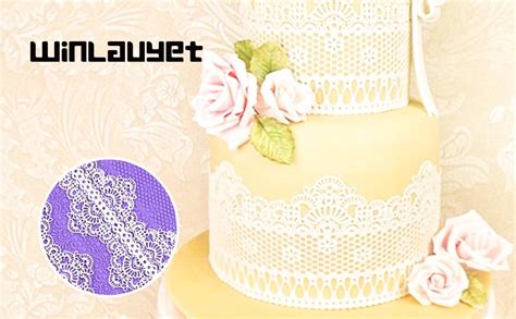 Winlauyet X Cm Silikon Ausstechform Matte Fondant Lace Essbare