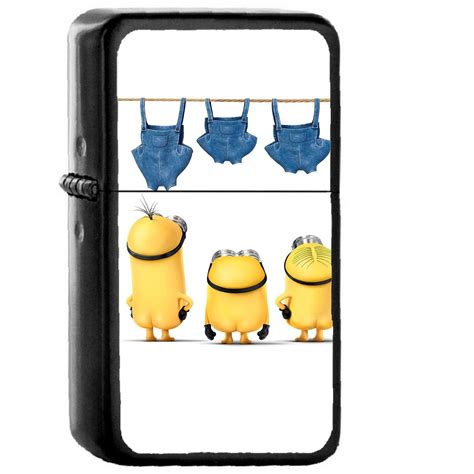 Minions Despicable Nude Me Cute Yellow Art Illustration Oil Windproof