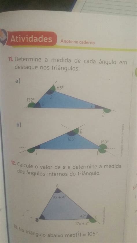 Determine A Medida De Cada ângulo Em Destaque Por Favor Me Ajudem Br