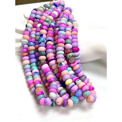 Beautiful Rainbow Color Shaded Opal Smooth Rondelle Shape Beads Mm