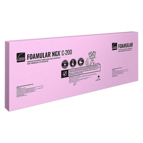 Owens Corning Foamular C 200 Extruded Polystyrene Rigid Insulation 24 Inch X 96 Inch X 1