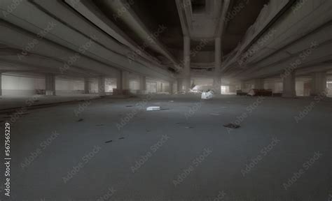 Liminal spaces. Abandoned mall 3. Abandoned building Stock Illustration ...