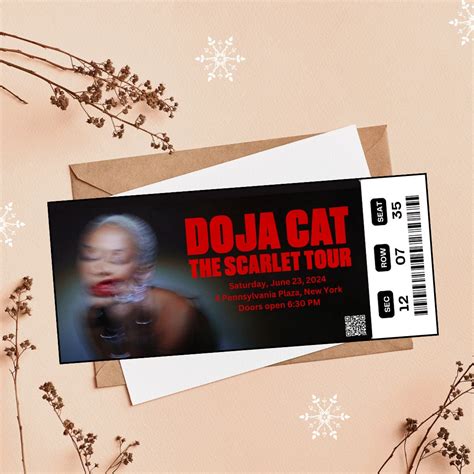 Printable Doja Cat The Scarlet Tour Digital Tickets Editable