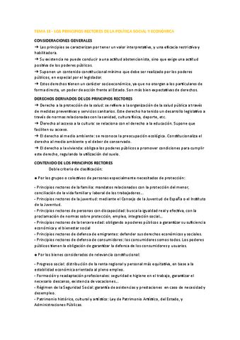 TEMA 11 Los Principios Rectores De La Politica Social Y Economica Pdf