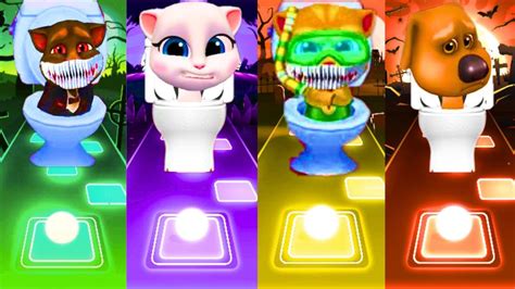 Talking Tom Toilet Vs Talking Angela Toilet Vs Talking Ginger Toilet Vs Talking Ben Toilet Tiles