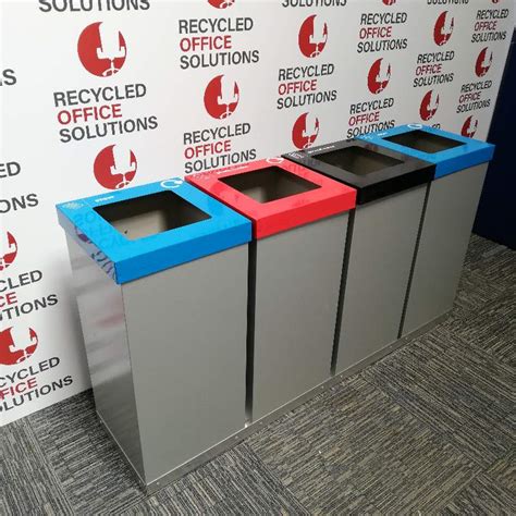 Set of 4 Metal Recycling Bins – Recycled Office Solutions | Recycled Office Furniture | New ...