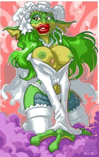 Rule 34 Anthro Bride Female Gremlin Gremlins Greta Gremlins Lingerie Monster Girl Nipples